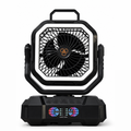F22 Camping Fan Black – Outdoor Fan, LED Lantern & Power Bank with Carry Handle