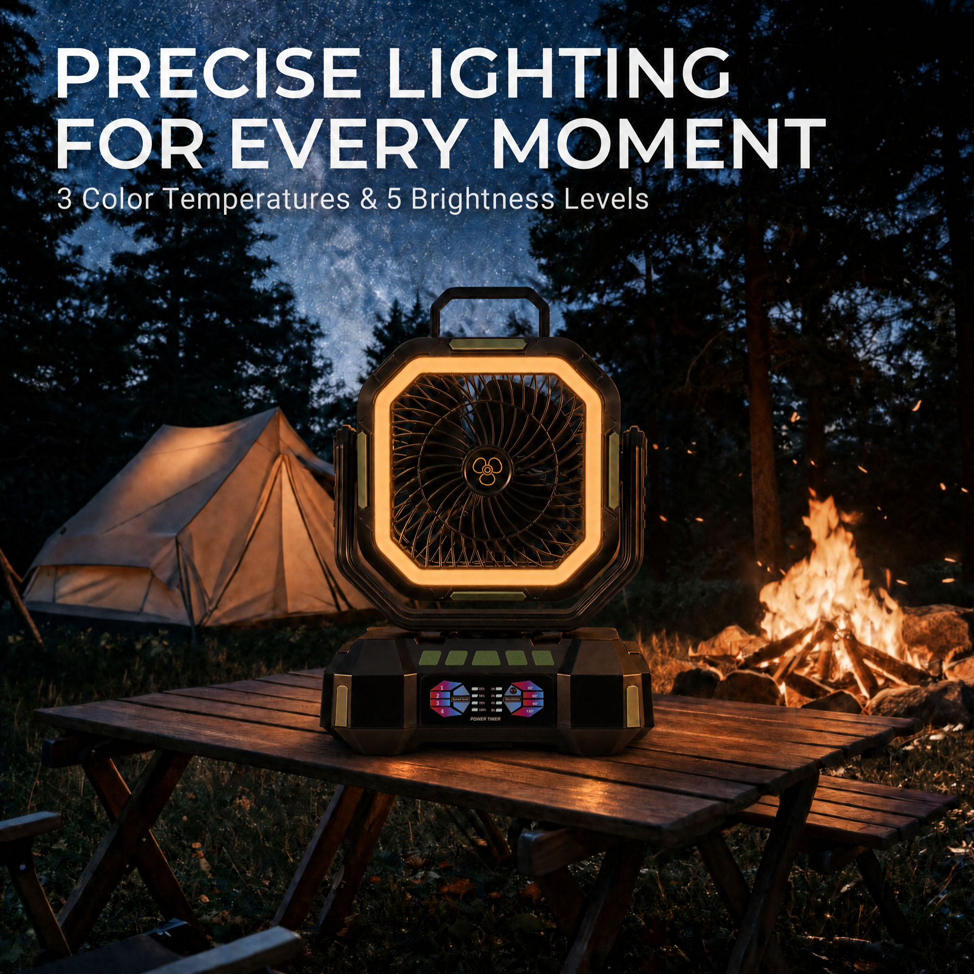 Outdoor Comfort System Portable Camping Fan, Lantern & Power Bank