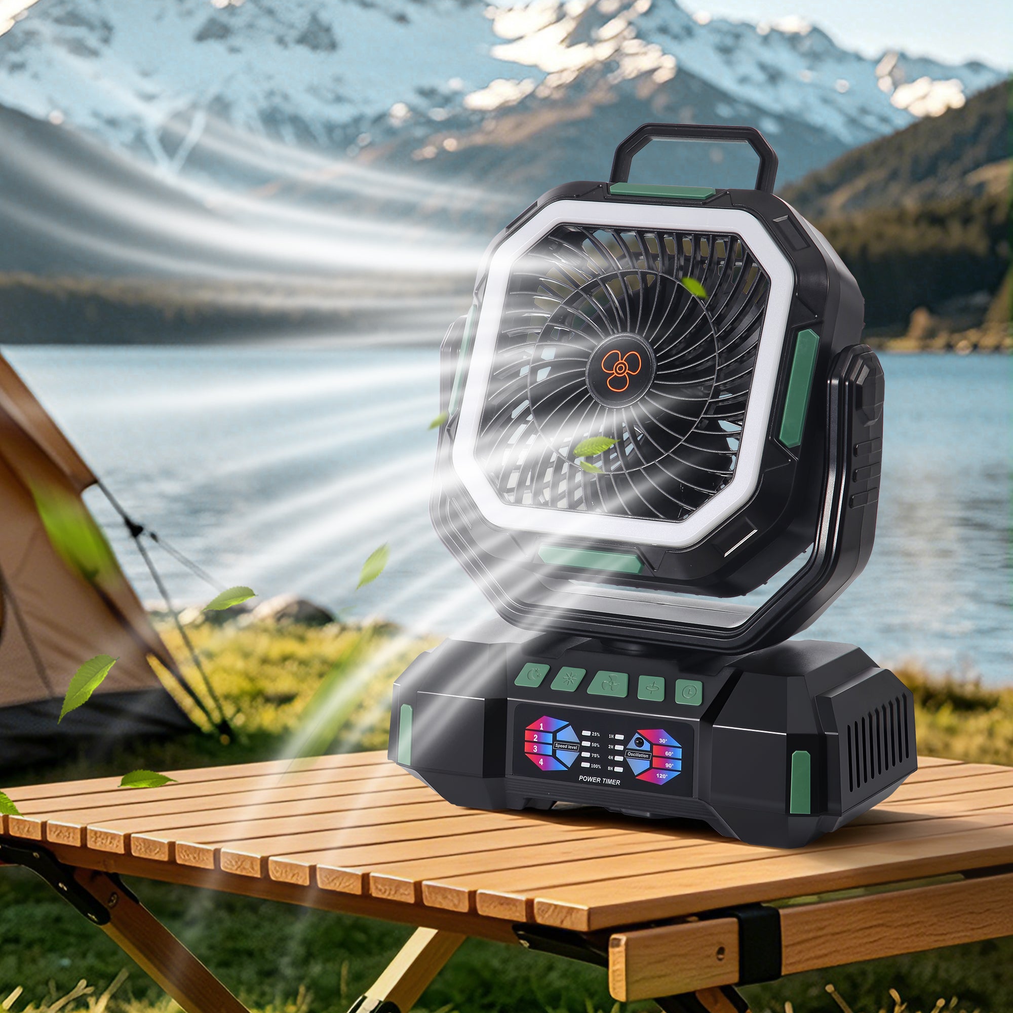 ANS F22 Outdoor Comfort System | Portable Camping Fan, Lantern & Power Bank for RV & Emergencies